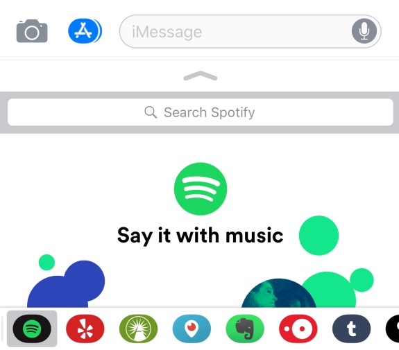Spotify lancia una nuova app per l&#039;integrazione con iMessage (foto)