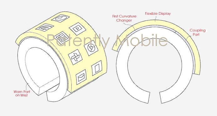 Samsung ha brevettato un futuristico smartwatch con display flessibile (foto)