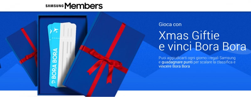 Concorso natalizio Xmas Giftie: vinci prodotti Samsung ogni giorno, un viaggio a Bora Bora e tanti altri ghiotti premi!