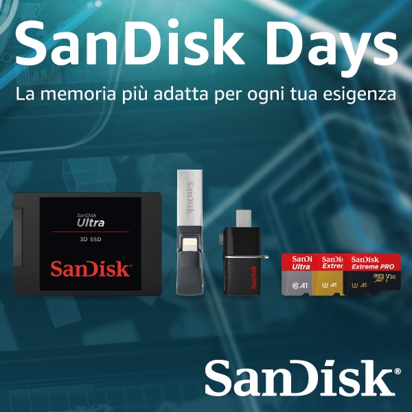 SanDisk Days: su Amazon microSD, chiavette USB ed SSD in offerta fino al 2 marzo