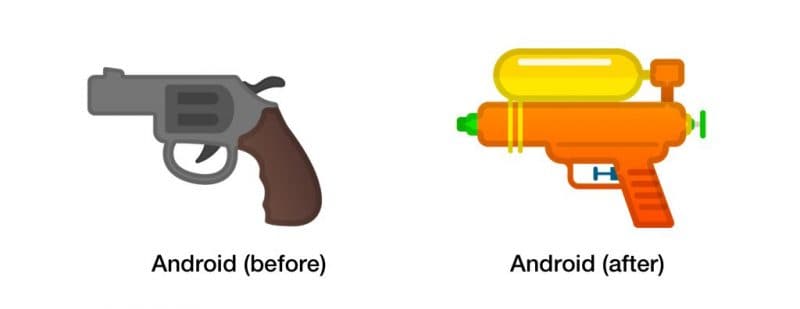 Google dice no alle armi vere e cambia l&#039;emoji della pistola: ora spruzza acqua!