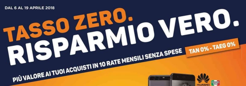 Volantino Unieuro: dal 6 al 19 aprile &quot;Tasso zero. Risparmio vero.&quot; (foto)