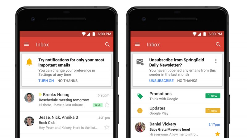 Gmail presto vi suggerirà di cancellarvi dalle newsletter che non leggete