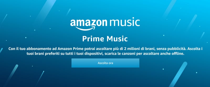 Amazon Prime Music arriva in Italia: streaming musicale già incluso in Prime, senza pubblicità e con ascolto offline (foto)
