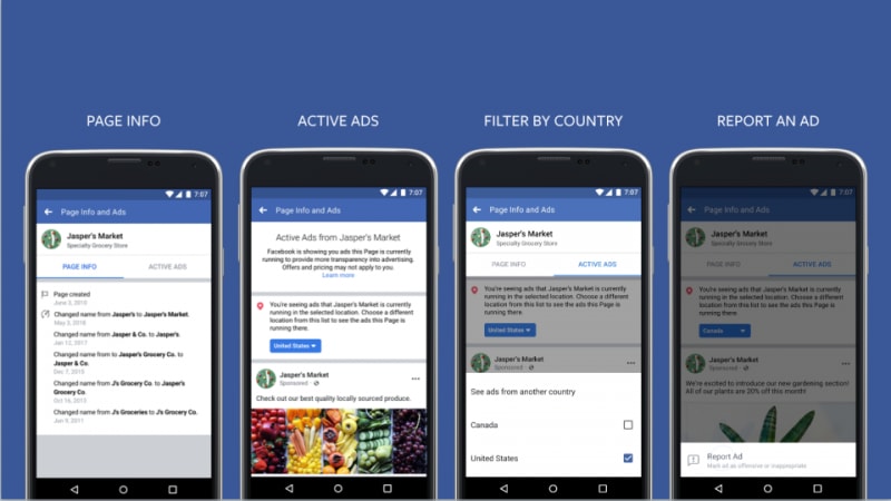 Facebook porta più trasparenza su pagine e annunci pubblicitari (foto e video)