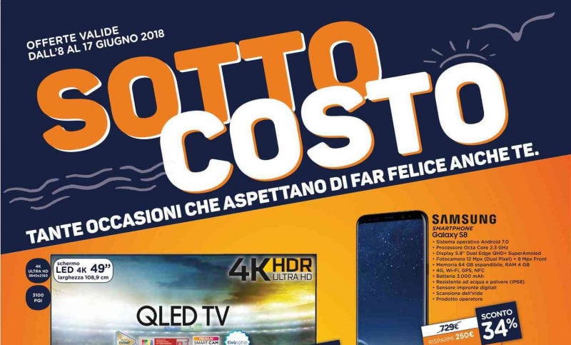 Volantino Unieuro &quot;Sottocosto&quot; 8-17 giugno: prezzi niente male su smartphone, notebook, TV e console (foto)