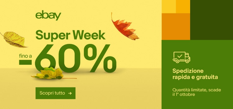 eBay Super Week: fino al 60% di sconto e spedizione gratuita su tantissimi prodotti tech!