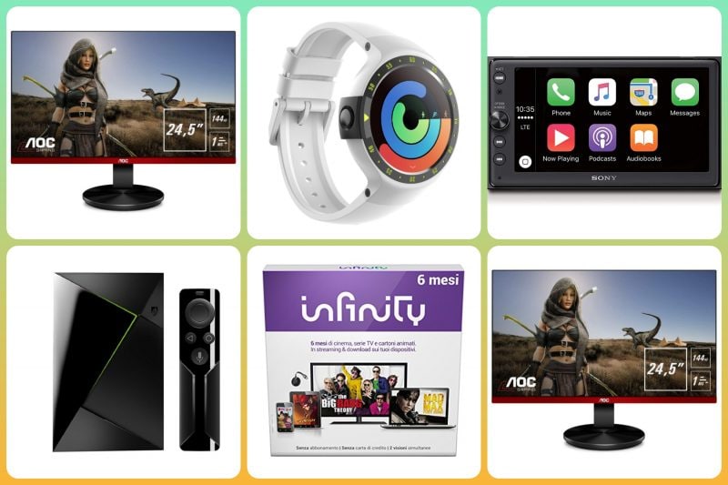 Offerte Amazon: autoradio Android Auto/CarPlay, cuffie Sony, NVIDIA Shield TV, smartwatch ma non solo