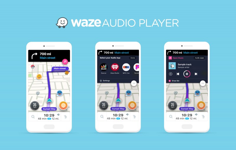 Waze ha un nuovo player audio e si integra con Deezer, TuneIn e tanti altri servizi streaming (foto)