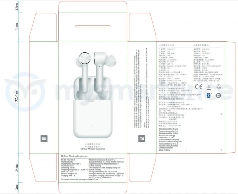 Le prime cuffie Xiaomi &quot;alla AirPods&quot; passano per l&#039;FCC e si mostrano in tutti i sensi (foto)