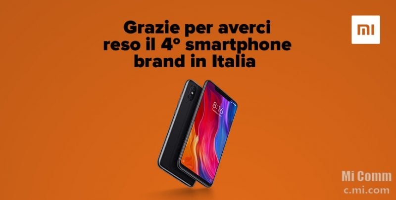 Xiaomi festeggia il 4° posto come brand di smartphone in Italia, in appena 6 mesi