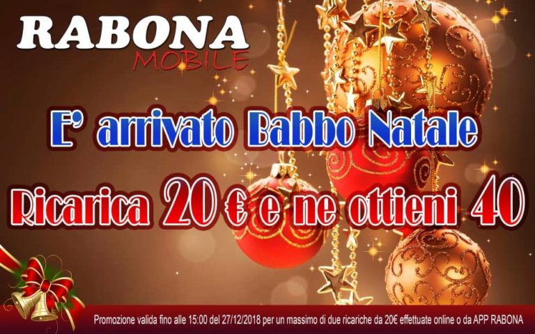 Per Natale Rabona Mobile raddoppia le ricariche da 20€ e preannuncia l&#039;arrivo della rete 4G