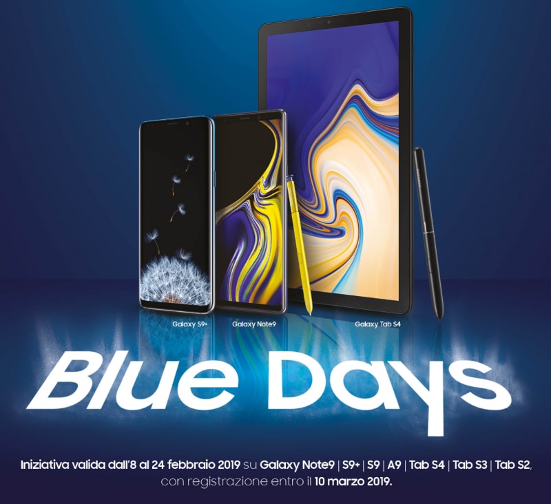 Samsung vi rimborsa fino a 200€ per l&#039;acquisto di Galaxy S9, Note 9, Tab S4 e altri modelli