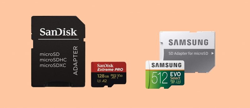 Due microSD al miglior prezzo su Amazon: SanDisk Extreme Pro da 128 GB e Samsung EVO Select da 512 GB