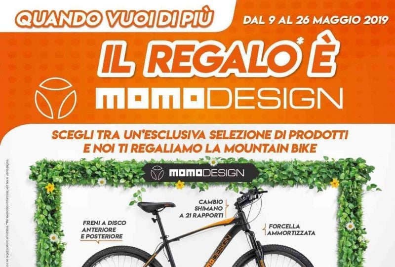 Volantino Expert &quot;Il Regalo è Momodesign&quot; 9-26 maggio: bici in regalo, smartphone inediti e sconti (foto)