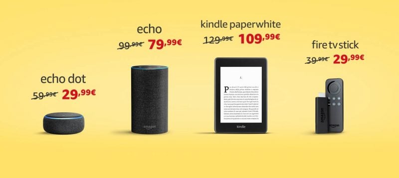 Fire TV Stick, Kindle Paperwhite e speaker Echo in sconto su Amazon: prendeteli al volo!