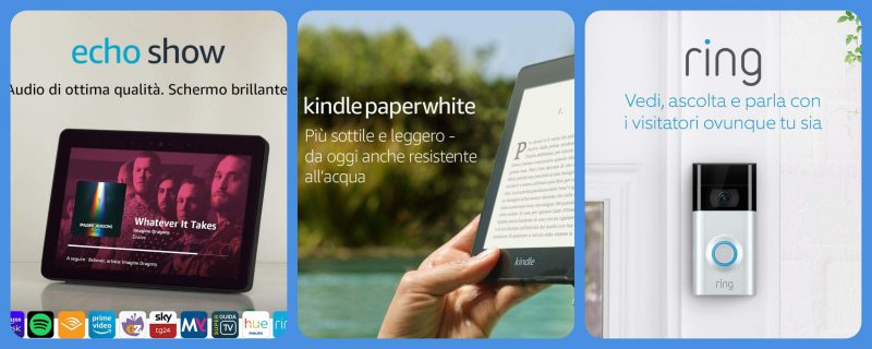 Offerte Amazon Prime Day: Echo Show, Kindle Paperwhite e Ring Video Doorbell 2 già in sconto