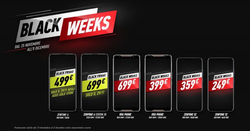 ZenFone 6, ZenFone 5Z e ROG Phone sono i protagonisti del Black Friday ASUS: questi gli sconti