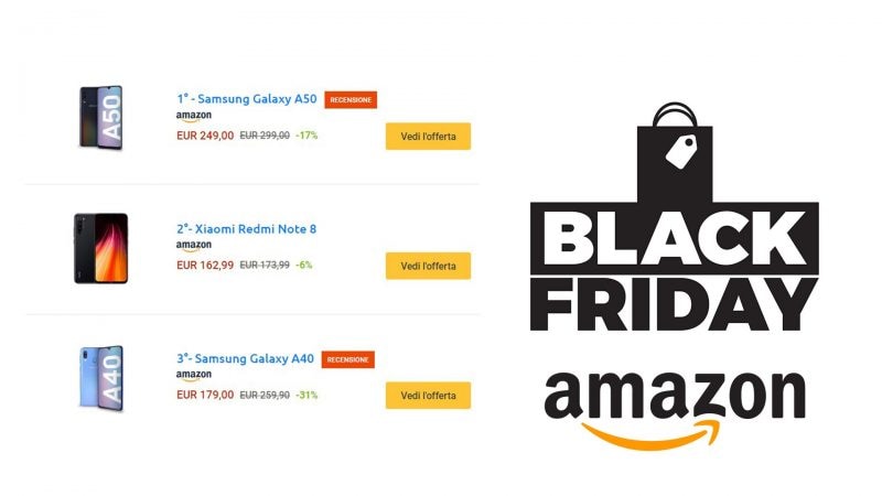 I 10 smartphone più venduti per il Black Friday di Amazon