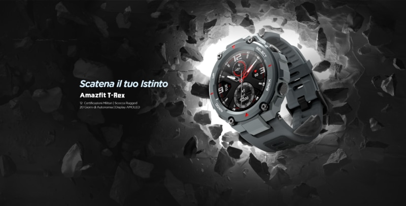 Amazfit T-Rex arriva in Italia: lo smartwatch super resistente costa 149€