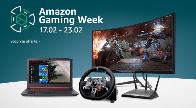 Offerte Amazon Gaming Week fino al 23 febbraio: super sconti per PC, console e accessori
