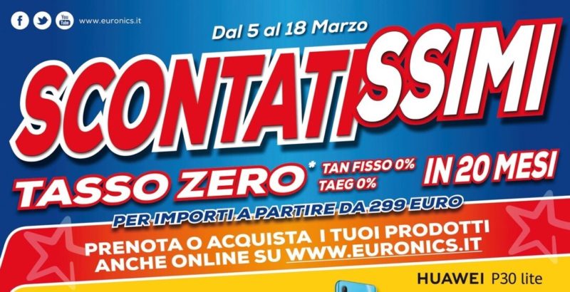 Volantino Euronics “SCONTATISSIMI” 5-18 marzo: grandi offerte nei negozi Nova e DIMO (foto | Ultimi giorni)