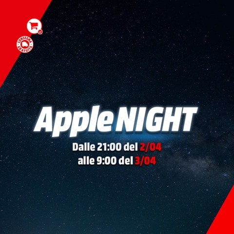 Offerte Mediaworld &quot;APPLE NIGHT&quot;: 12 ore di offerte lampo per iPhone, iPad e MacBook