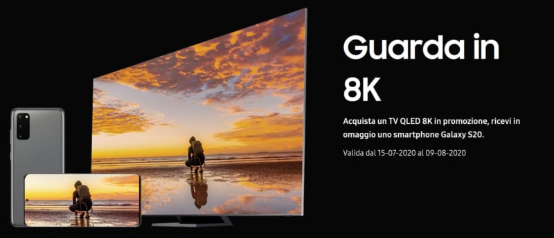 Doppia promo e concorso Samsung: Galaxy S20 in regalo con i QLED TV 8K