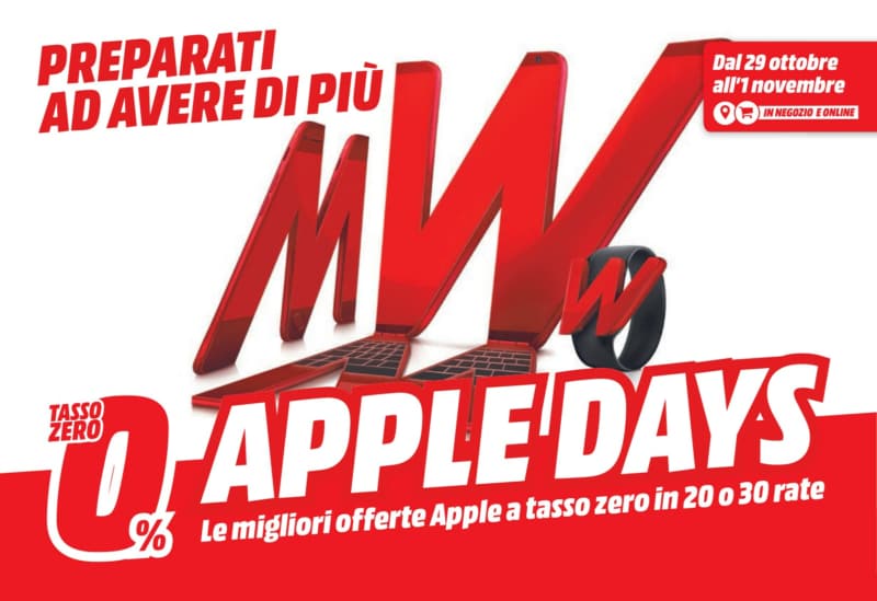 Volantino MediaWorld “Apple Days” 29 ott – 1 nov: iPhone 12 in promo e tanti sconti (foto)
