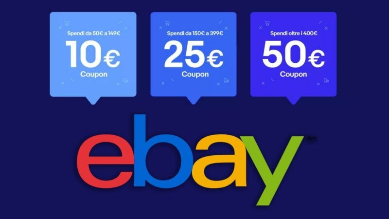 Cyber Monday eBay: COUPON speciale per extra sconto fino a 50€, solo per oggi!
