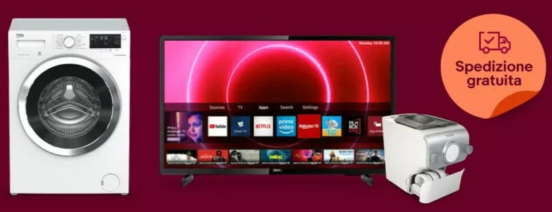 Sconti fino al 60% con le Offerte Monclick su eBay: ribassi per Smart TV e elettrodomestici