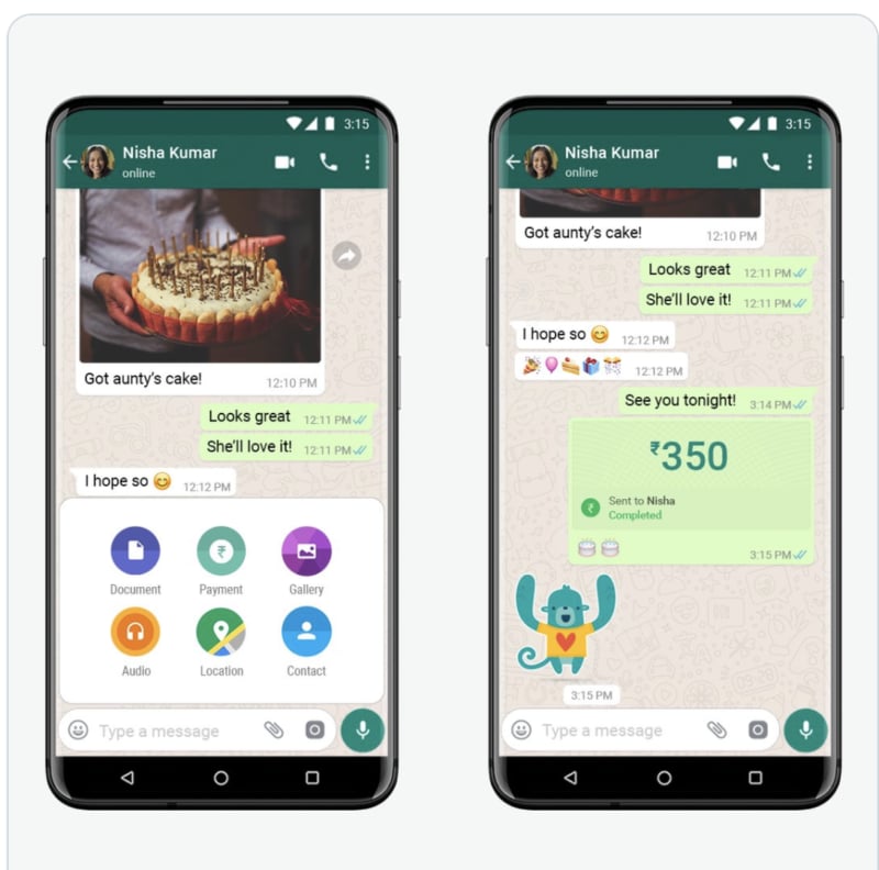 Il test di WhatsApp Pay è finito, i pagamenti via messaggio sono disponibili per tutti in India
