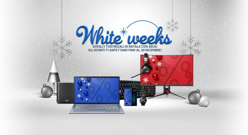 Offerte ASUS &quot;White Weeks&quot;: ZenFone 7, ROG Phone 3 e notebook in sconto fino al 20 dicembre