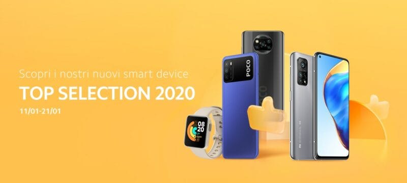 Offerte Xiaomi &quot;Top Selection 2020&quot; 11-21 gennaio: prezzi bassi per Mi 10T, POCO M3 e Mi Watch
