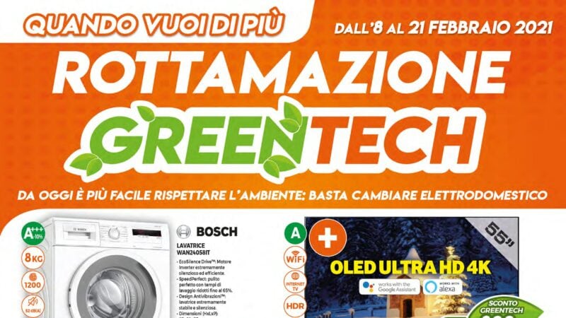 Volantino Expert “Rottamazione GreenTech” 8-21 febbraio: occhio alla foglia, sconti fino a 500€ (foto)
