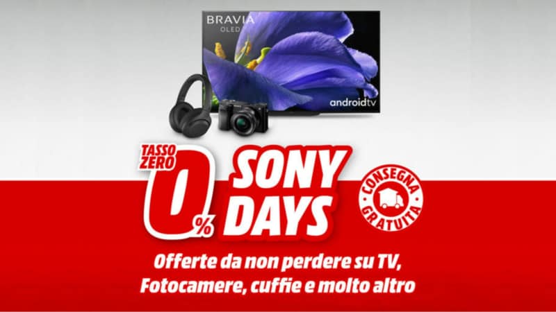 Offerte MediaWorld “Sony Days” 18-21 marzo: sconti per tutti i gusti e consegna gratis