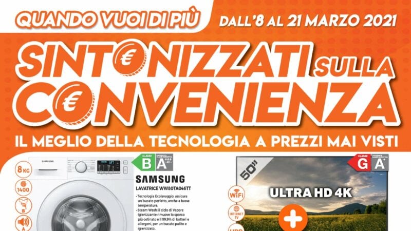 Volantino Expert “Sintonizzati sulla Convenienza” 8-21 marzo: OPPO A72 e tanti Smart TV 4K HDR in sconto (foto)