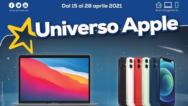 Volantino Euronics &quot;Universo APPLE&quot; 15-28 aprile: iPhone, iPad, MacBook in Sconto (foto)