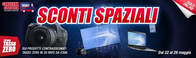 Offerte Trony “Sconti Spaziali” 22-28 maggio: Redmi Note 9, Galaxy A12 e tanti Smart TV