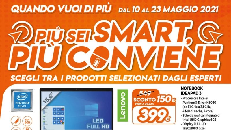 Volantino Expert &quot;Più sei Smart, più conviene&quot; 10-23 maggio: Galaxy S21+, notebook e Smart TV in offerta (foto)