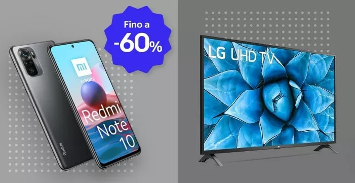 Offerte eBay &quot;Tech Week&quot; 10-24 maggio: sconti fino al 60% su Redmi Note 10, notebook Lenovo e Smart TV