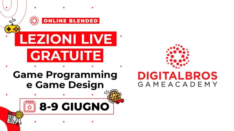 DBGA offre lezioni gratuite di prova online di Game Design e Game Programming, ecco come partecipare