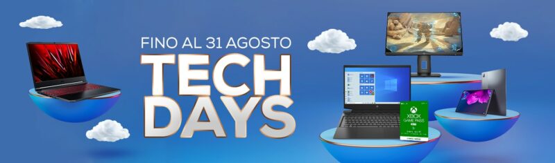 Offerte Euronics &quot;Tech Days&quot; fino al 31 agosto: tablet e notebook in ribasso