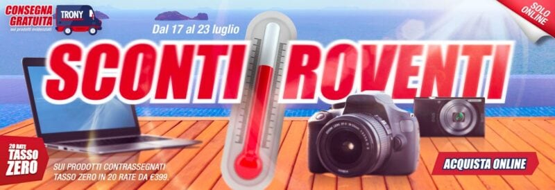 Offerte Trony “Sconti Roventi” 17-23 luglio: Redmi 9T, OPPO A94 e tanti Smart TV